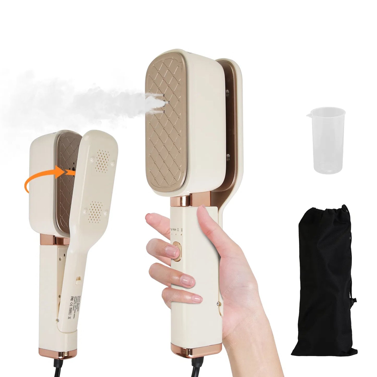 Steam Iron Press 3 In 1 Travel Steamer For Clothes With Flip Head Portable Handheld Flat Iron 1000W Wrinkles Remover Wet And Dry Ironing Garment Steamer 20S Fast Heat Up GPCT5460